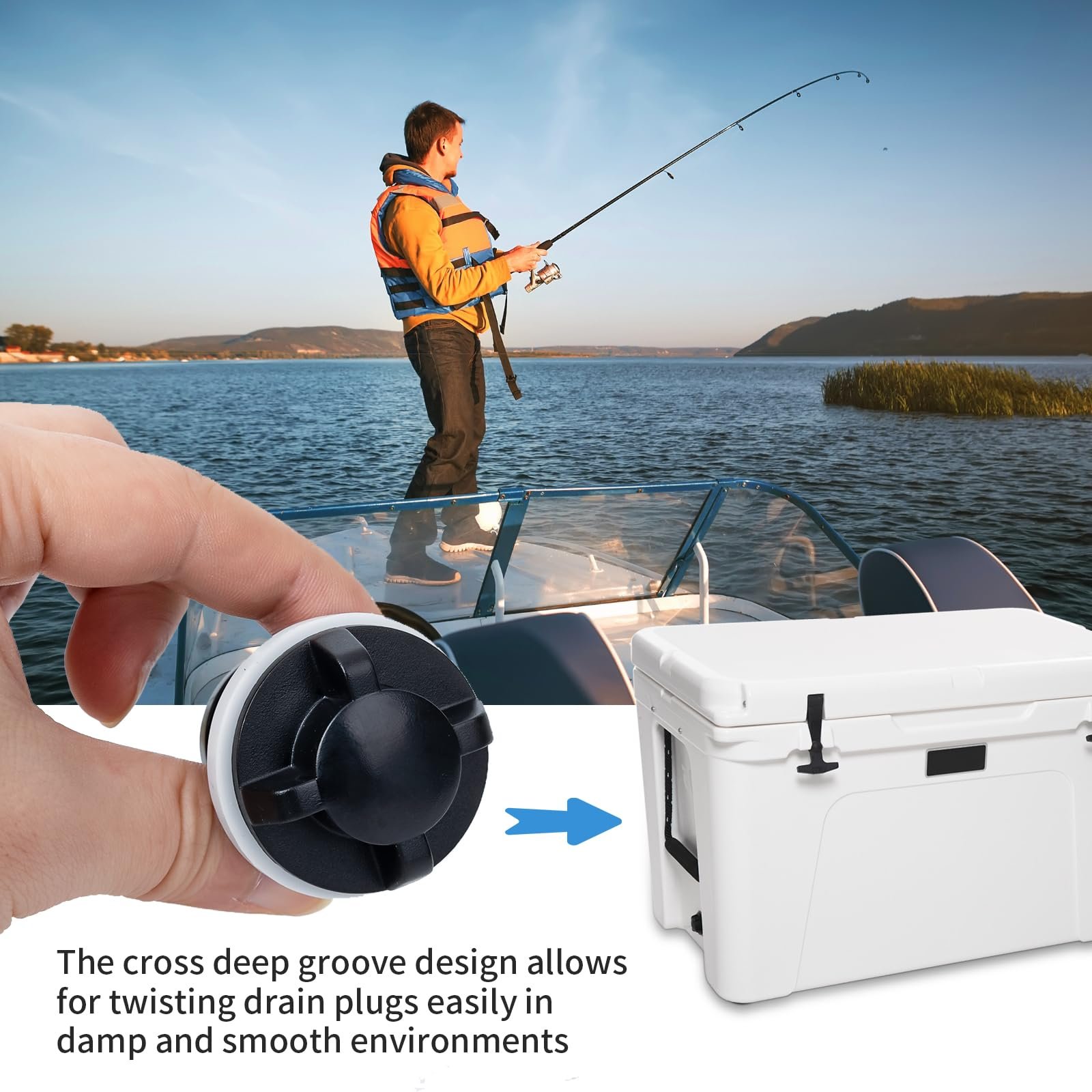 cooler drain plugs replacement for yeti cooler drain plugs caps compatible with rtic orca yeti's line of roadie tundra tank coolers, 3 pack cooler drain plugs with leak proof upgraded design (small)