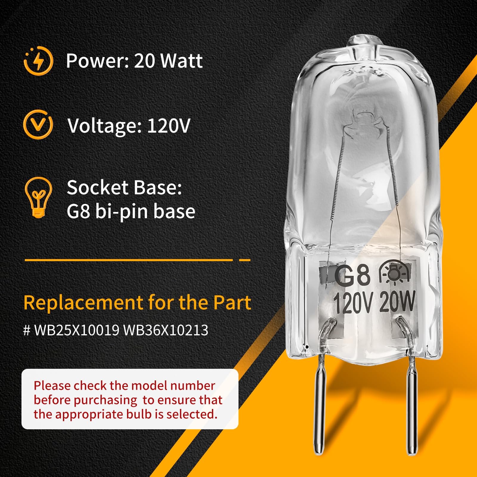 halogen light bulb fits for ge samsung kenmore elite maytag over the stove range microwave, night light/stove light bulb for ge microwave, replaces wb25x10019, 2pack